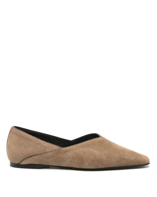 Totême Brown Suede Ballet Flats