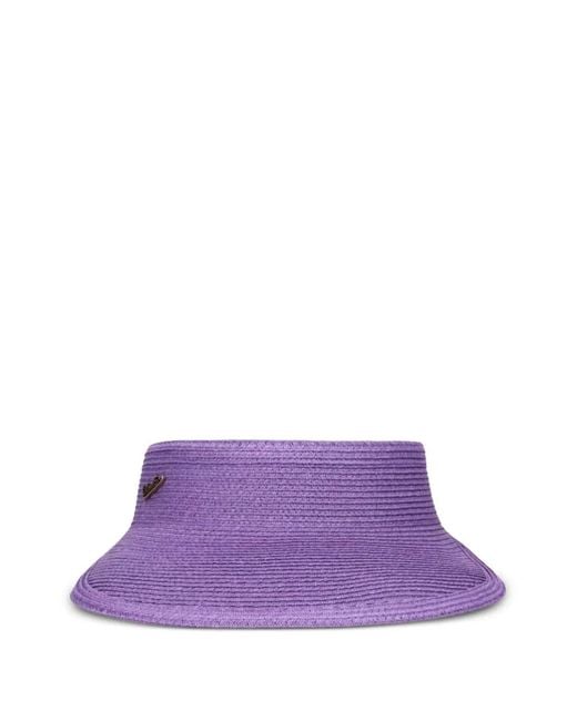 Borsalino Purple Woven Wide-Brim Visor