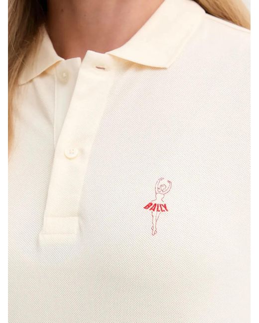 Bally White Logo-Embroidered Polo Top