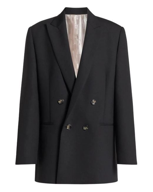 Alberta Ferretti Black Double-Breasted Blazer