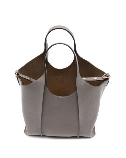 Tod's タイムレス Tバックル ハンドバッグ S Gray
