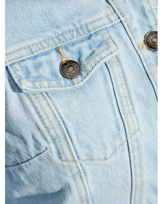 ROTATE BIRGER CHRISTENSEN Blue Cropped Denim Jacket