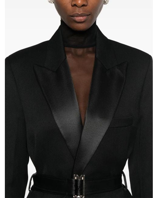 Abrigo con solapas de esmoquin Victoria Beckham de color Black