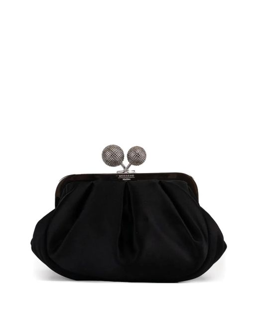 Weekend by Maxmara Black Sphere-embellished satin shoulder bag