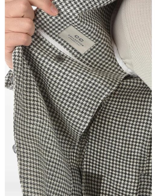 Corneliani Gray Houndstooth Single-Breasted Blazer for men