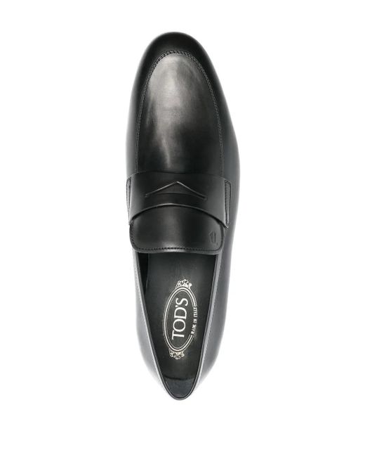 Tod's Black Leather Slip-On Loafers for men