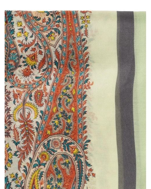 Etro Natural Paisley-Pattern Scarves