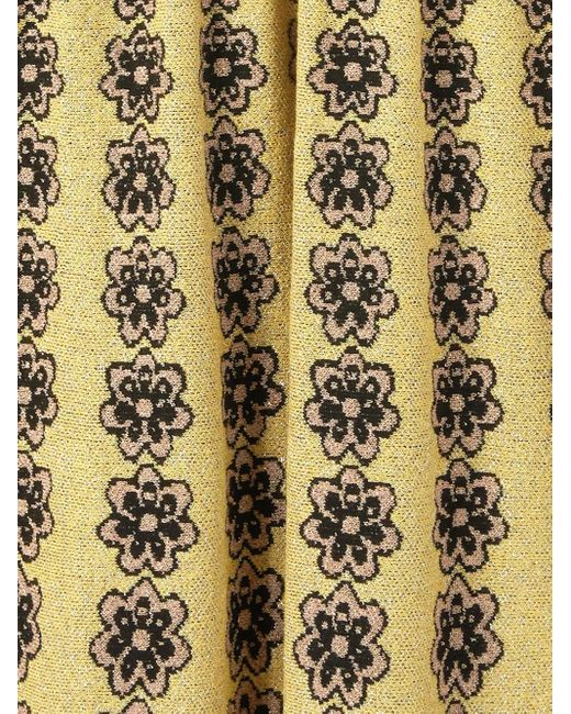 LaDoubleJ Metallic Caper Floral-Embroidered V-Neck Maxi Dress