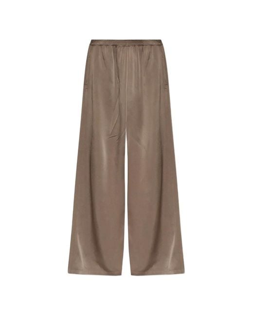 Fabiana Filippi Brown Satin-Finish Wide-Leg Trousers