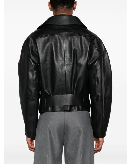 Jacquemus Black 'Pilota' Leather Jacket for men