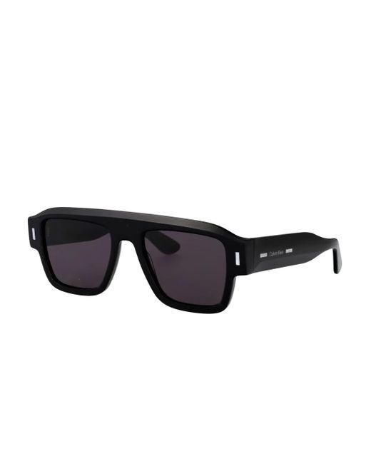 Calvin Klein Black Rectangle-Frame Sunglasses for men