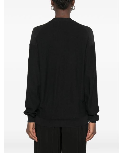Lemaire Black V-Neck Button-Up Cardigan