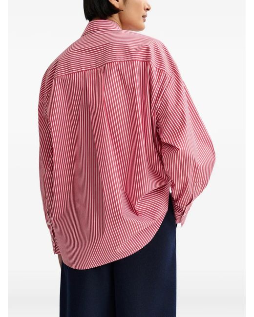 Essentiel Antwerp Pink Striped Bow-Appliqué Shirt