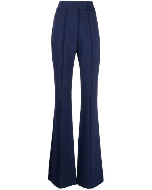 Alex Perry Blue High-Waisted Flared Trousers