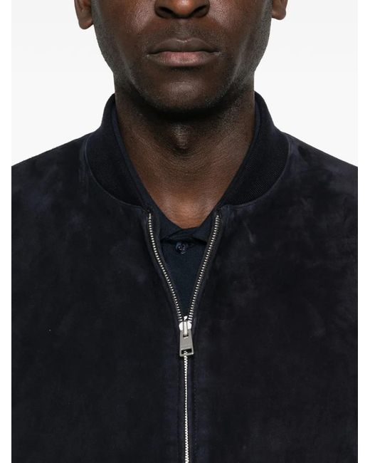 Sandro Black Zip-Up Suede Jacket for men
