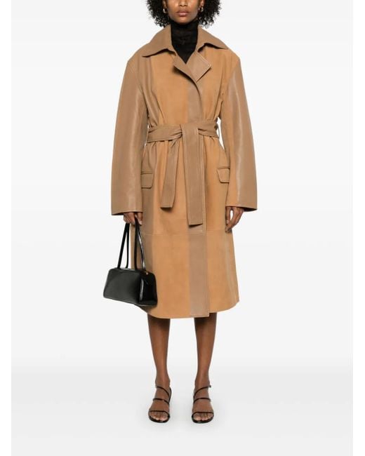 Christopher Esber Natural Scuffed-Leather Coat