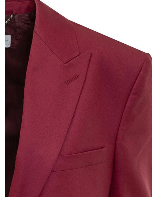 Stella McCartney Red Single-Breasted Wool Blazer