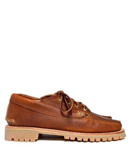 Zapatos texturizados con cordones Yuketen de hombre de color Brown
