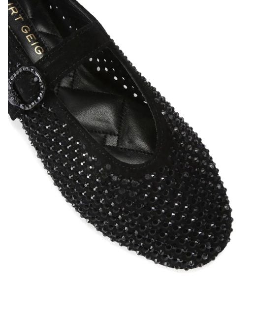 Kurt Geiger Black Mayfair Ballet Flats