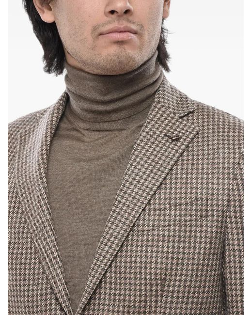 Corneliani Gray Patterned Patch-Pocket Blazer for men