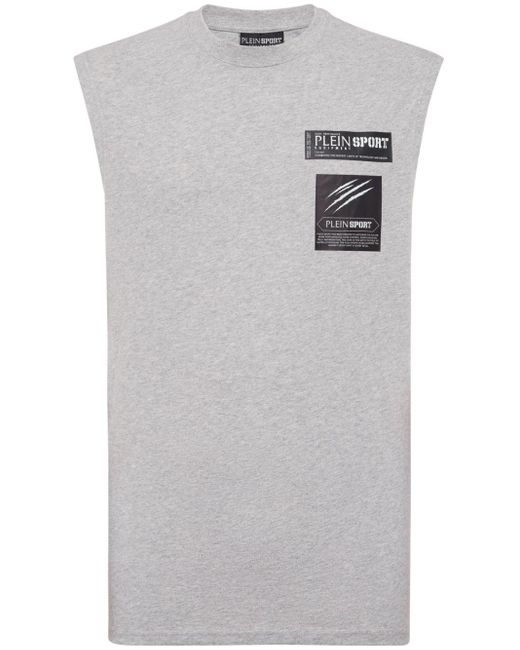Philipp Plein Gray Logo-print Cotton Tank Top for men