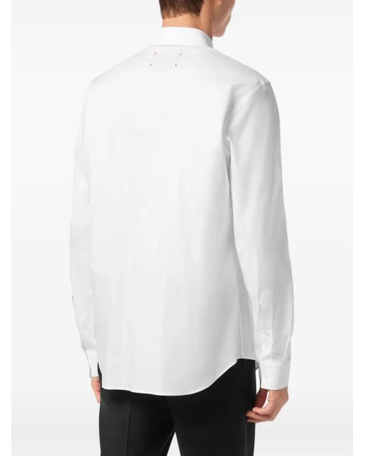Philipp Plein White Sugar Daddy Long-Sleeved Shirt for men