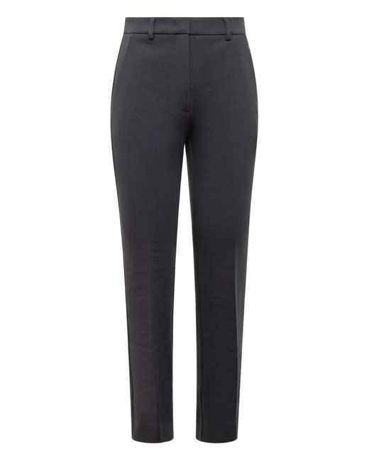 Weekend by Maxmara Blue Cotton Straight-Leg Trousers