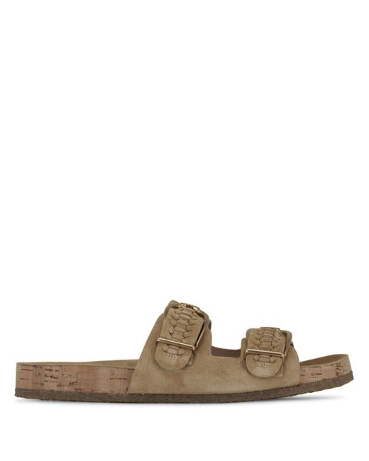 Veronica Beard Brown Paige Buckled Sandals