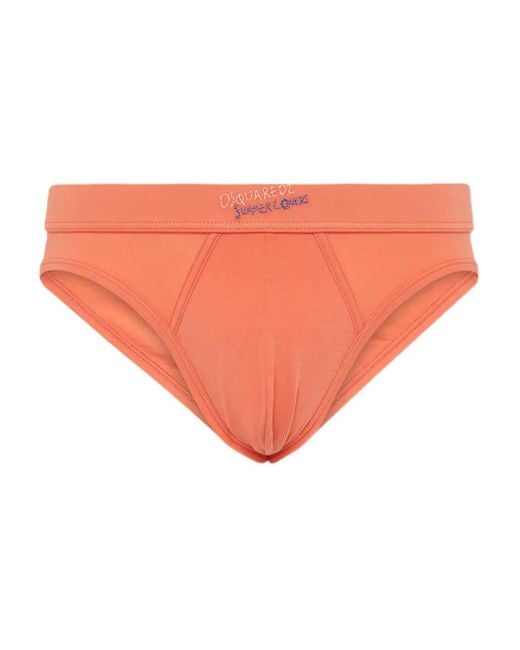 DSquared² Orange Summer Lovers Logo-Detail Briefs for men
