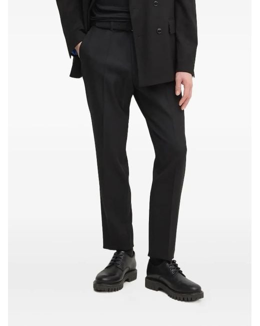 Pantalones de vestir con pinzas Boss de hombre de color Black