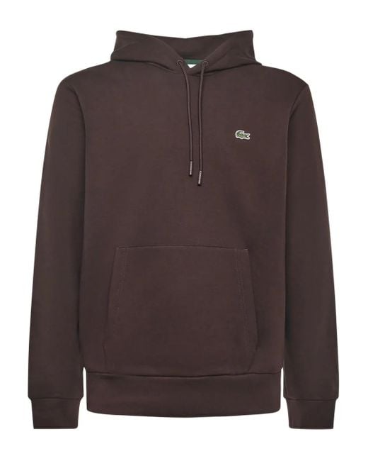 Lacoste Brown Drawstring Hoodie for men