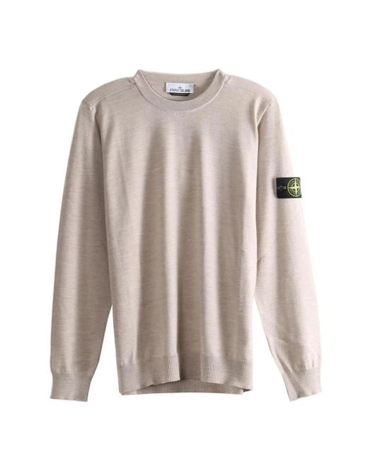 Stone Island White Logo-Patch Sweater for men
