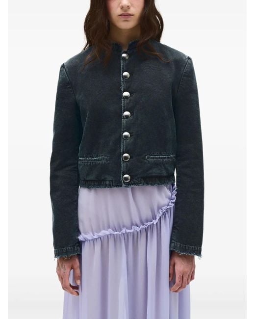 Ann Demeulemeester Blue Cropped Jacket
