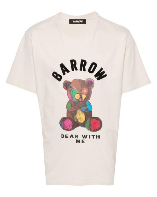 Barrow White Logo-print T-shirt