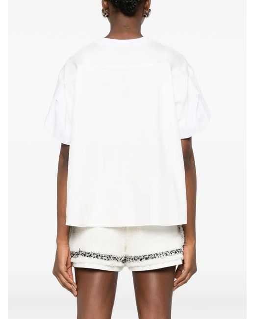 Sacai White Cotton T-Shirt