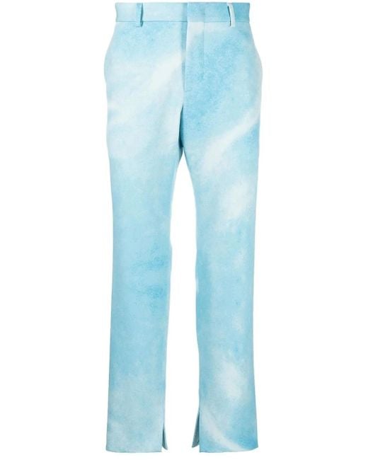 Msftsrep Blue Tie-Dye Effect Trousers for men