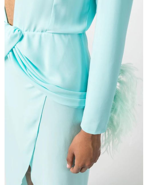 Nervi Blue Ada Plunge-Neck Gown