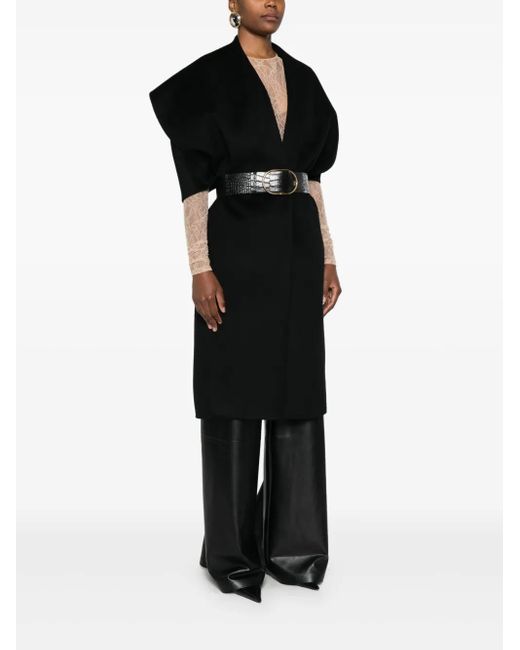 Elisabetta Franchi Black Wool Cape
