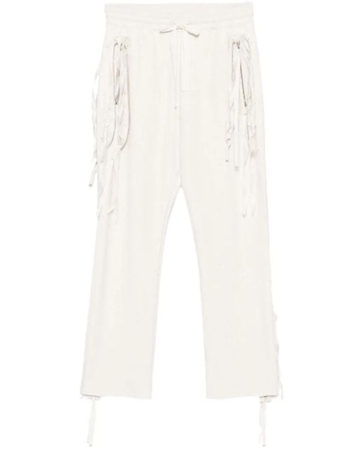 Midorikawa White Raw-Edge Trousers