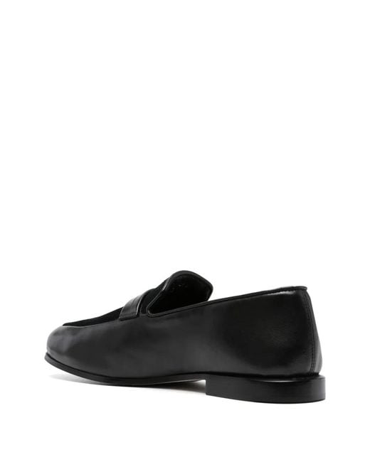 Givenchy Black Grained Leather Suede Loafers for men