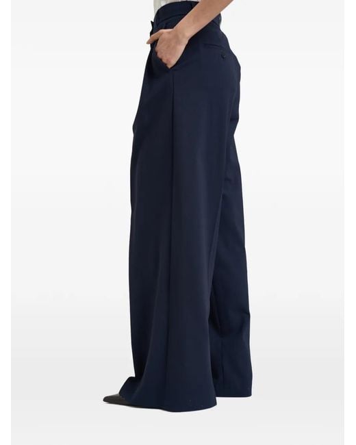Weekend by Maxmara Blue High-Rise Wide-Leg Trousers