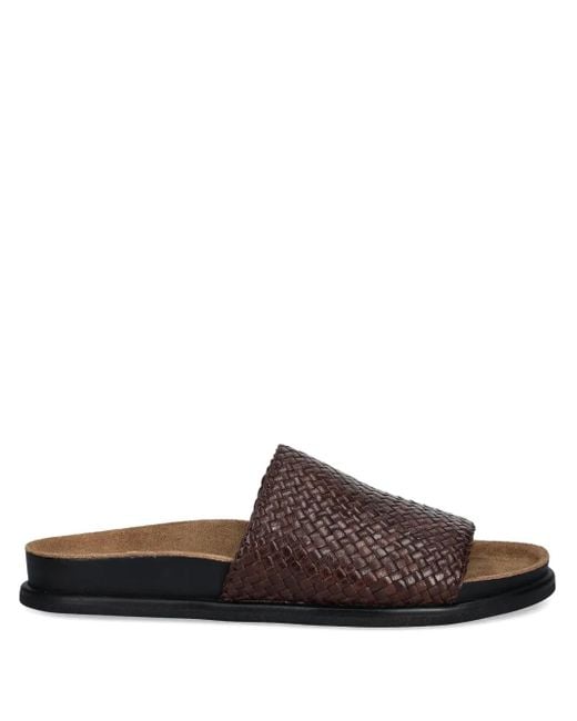 Vagabond Brown Effie Woven Leather Slides