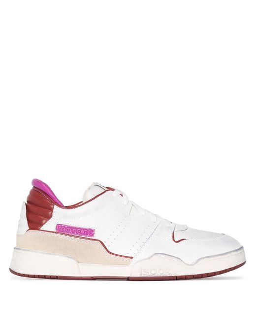 Isabel Marant Leer Ermee Low-top Sneakers in het Wit - Lyst