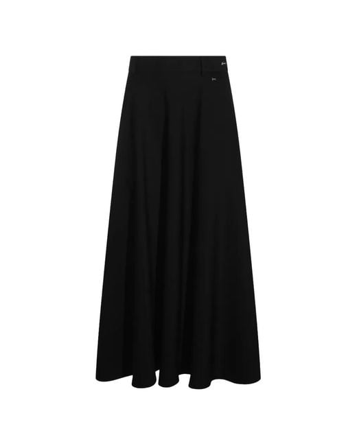 Herno Black Logo-Plaque Pleated Maxi Skirt