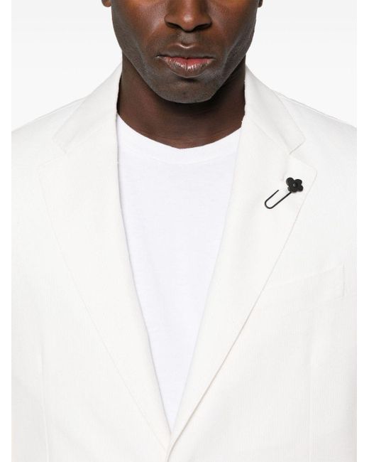 Blazer texturizado con botones Lardini de hombre de color White