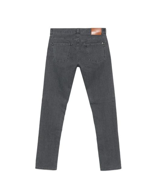 Canali Gray Logo-Patch Jeans for men