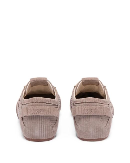 MSGM Pink Baskets À Patch Logo En Façon Velours Côtelé for men
