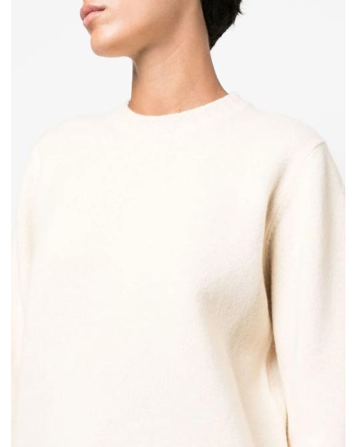 Jil Sander Natural Wool Crewneck Jumper