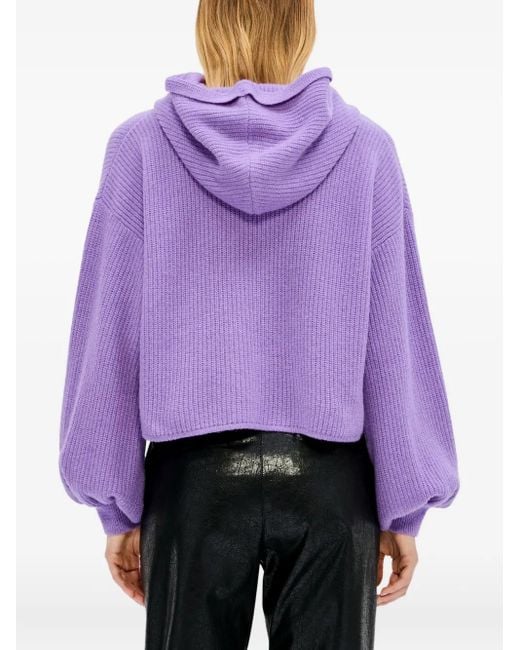 MSGM Purple Balloon-Sleeve Hoodie