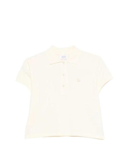 Polo Con Parche Del Logo Maison Kitsuné de color White
